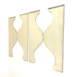 Sieninės/baldinės banguotos formos apdailos detalės 4 vnt. komplektas 2x21x55 cm