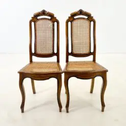 Drožinėtos riešutmedžio kėdės su ratanu 2 vnt. kompl. 50x46x105 cm, 47 cm
