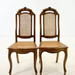 Drožinėtos riešutmedžio kėdės su ratanu 2 vnt. kompl. 50x46x105 cm, 47 cm