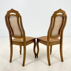 Drožinėtos riešutmedžio kėdės su ratanu 2 vnt. kompl. 50x46x105 cm, 47 cm
