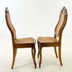 Drožinėtos riešutmedžio kėdės su ratanu 2 vnt. kompl. 50x46x105 cm, 47 cm