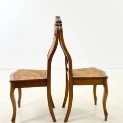 Drožinėtos riešutmedžio kėdės su ratanu 2 vnt. kompl. 50x46x105 cm, 47 cm