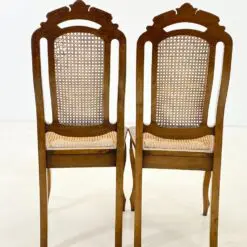Drožinėtos riešutmedžio kėdės su ratanu 2 vnt. kompl. 50x46x105 cm, 47 cm