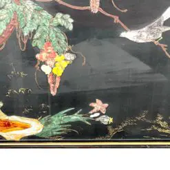 Rytietiškas medinis staliukas stikliniu stalviršiumi 54x92x43 cm