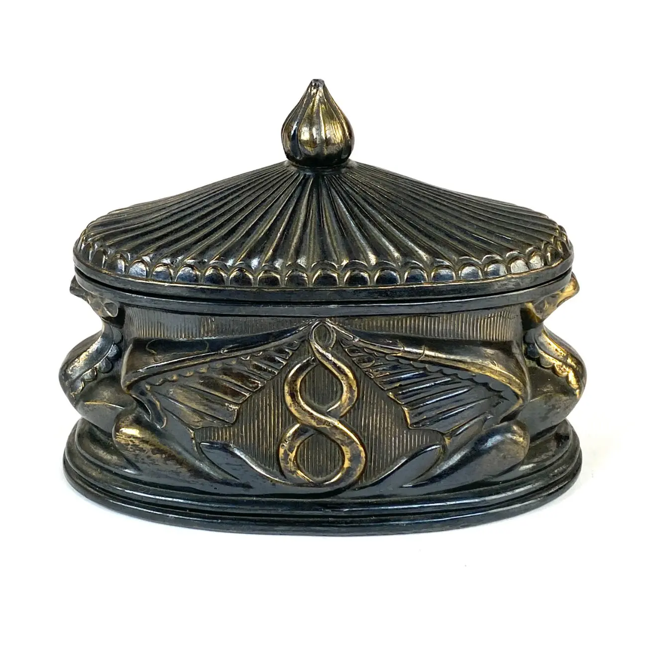 DT0436-kiti-indai-0 Ovali metalinė dėžutė su paukščių figūromis 8×12,5×9 cm