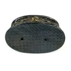 Ovali metalinė dėžutė su paukščių figūromis 8×12,5×9 cm