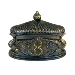 Ovali metalinė dėžutė su paukščių figūromis 8×12,5×9 cm