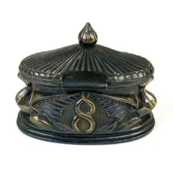 Ovali metalinė dėžutė su paukščių figūromis 8×12,5×9 cm