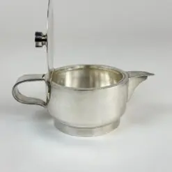 J. G. Galand Art Deco laikotarpio sidabruoto metalo arbatinukas 300 ml 10×16,5×8 cm