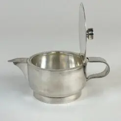 J. G. Galand Art Deco laikotarpio sidabruoto metalo arbatinukas 300 ml 10×16,5×8 cm