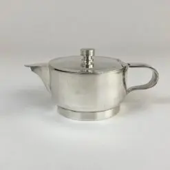 J. G. Galand Art Deco laikotarpio sidabruoto metalo arbatinukas 300 ml 10×16,5×8 cm