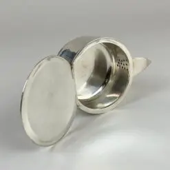 J. G. Galand Art Deco laikotarpio sidabruoto metalo arbatinukas 300 ml 10×16,5×8 cm