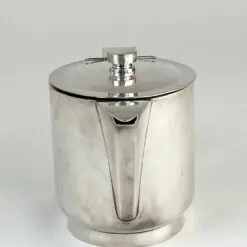 J. G. Galand Art Deco laikotarpio sidabruoto metalo arbatinukas 800 ml 11x20x13 cm