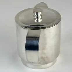 J. G. Galand Art Deco laikotarpio sidabruoto metalo arbatinukas 800 ml 11x20x13 cm