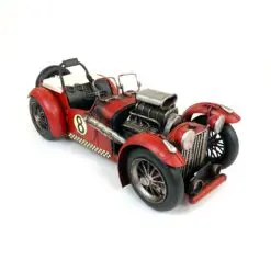 Vintažinio stiliaus metalinis 1920-ųjų laikotarpio lenktyninio automobilio modeliukas 33x13x12 cm
