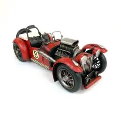 Vintažinio stiliaus metalinis 1920-ųjų laikotarpio lenktyninio automobilio modeliukas 33x13x12 cm