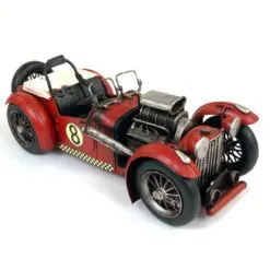 Vintažinio stiliaus metalinis 1920-ųjų laikotarpio lenktyninio automobilio modeliukas 33x13x12 cm