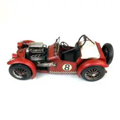 Vintažinio stiliaus metalinis 1920-ųjų laikotarpio lenktyninio automobilio modeliukas 33x13x12 cm