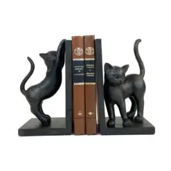 Knygų laikikliai iš polirezino su katinų figūromis 2 vnt. komplektas 12x13x22 cm