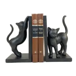 Knygų laikikliai iš polirezino su katinų figūromis 2 vnt. komplektas 12x13x22 cm