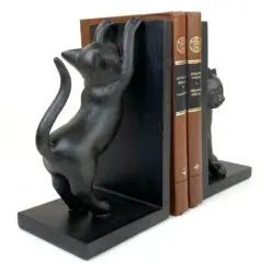Knygų laikikliai iš polirezino su katinų figūromis 2 vnt. komplektas 12x13x22 cm