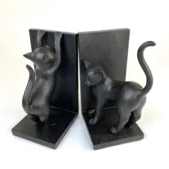 Knygų laikikliai iš polirezino su katinų figūromis 2 vnt. komplektas 12x13x22 cm