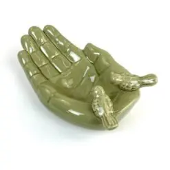 Keramikinis delno formos indas – lesykla su paukščių figūromis 24,5×14,5×9 cm