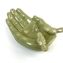 Keramikinis delno formos indas – lesykla su paukščių figūromis 24,5×14,5×9 cm