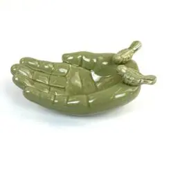 Keramikinis delno formos indas – lesykla su paukščių figūromis 24,5×14,5×9 cm