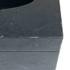 Medinė dėžutė popierinėms nosinaitėms, aptraukta eko oda ir tekstile 14,2x25x9,3 cm