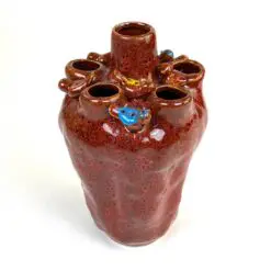 Keramikinė šešių šakų vaza su paukščių figūrėlėmis 13,5x13,5x23 cm