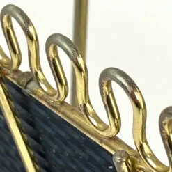 Vintažinė metalinė laikraštinė su bambukine rankena 18x44x43 cm