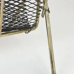 Vintažinė metalinė laikraštinė su bambukine rankena 18x44x43 cm