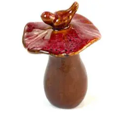 Keramikinė statulėlė „Grybas su paukščiuku” 7×7,5×10 cm