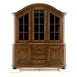 Ilgas ąžuolinis dviejų dalių bufetas gaubtu stogu 43x195x224 cm