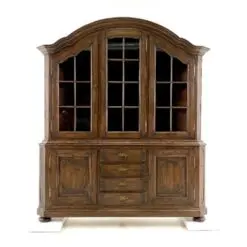 Ilgas ąžuolinis dviejų dalių bufetas gaubtu stogu 43x195x224 cm