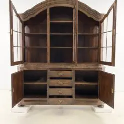 Ilgas ąžuolinis dviejų dalių bufetas gaubtu stogu 43x195x224 cm