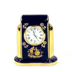 Staiger stalinis kvarcinis laikrodis porcelianiniame Legle Limoges rėme 3,5×7,5×8,5 cm