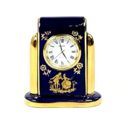 Staiger stalinis kvarcinis laikrodis porcelianiniame Legle Limoges rėme 3,5×7,5×8,5 cm
