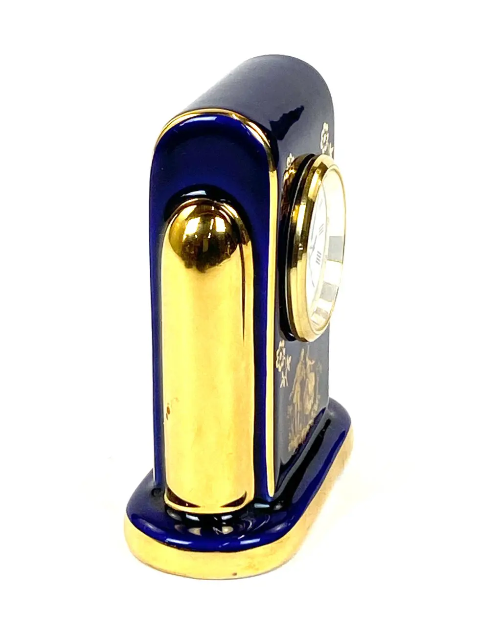 HB0780-pastatomi-laikrodziai-3 Staiger stalinis kvarcinis laikrodis porcelianiniame Legle Limoges rėme 3,5×7,5×8,5 cm