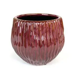 Keramikinis burgundiškos spalvos vazonas 18x18x16 cm