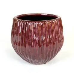 Keramikinis burgundiškos spalvos vazonas 18x18x16 cm