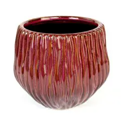 Keramikinis burgundiškos spalvos vazonas 15x15x13,5 cm