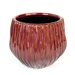 Keramikinis burgundiškos spalvos vazonas 15x15x13,5 cm