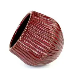 Keramikinis burgundiškos spalvos vazonas 15x15x13,5 cm