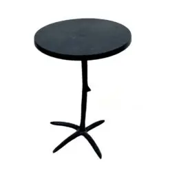 Aliumininis apvalus juodos spalvos staliukas paukščio koja 44,5×44,5×58,5 cm