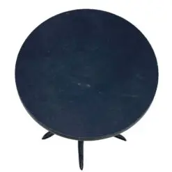Aliumininis apvalus juodos spalvos staliukas paukščio koja 44,5×44,5×58,5 cm