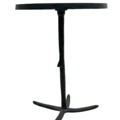 Aliumininis apvalus juodos spalvos staliukas paukščio koja 44,5×44,5×58,5 cm