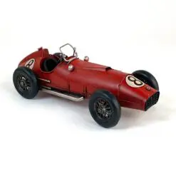 Vintažinio stiliaus metalinis 1950-ųjų laikotarpio lenktyninio automobilio modeliukas 32x12x10,5 cm