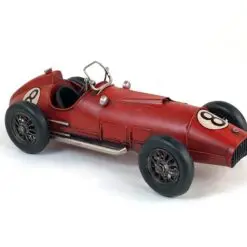 Vintažinio stiliaus metalinis 1950-ųjų laikotarpio lenktyninio automobilio modeliukas 32x12x10,5 cm